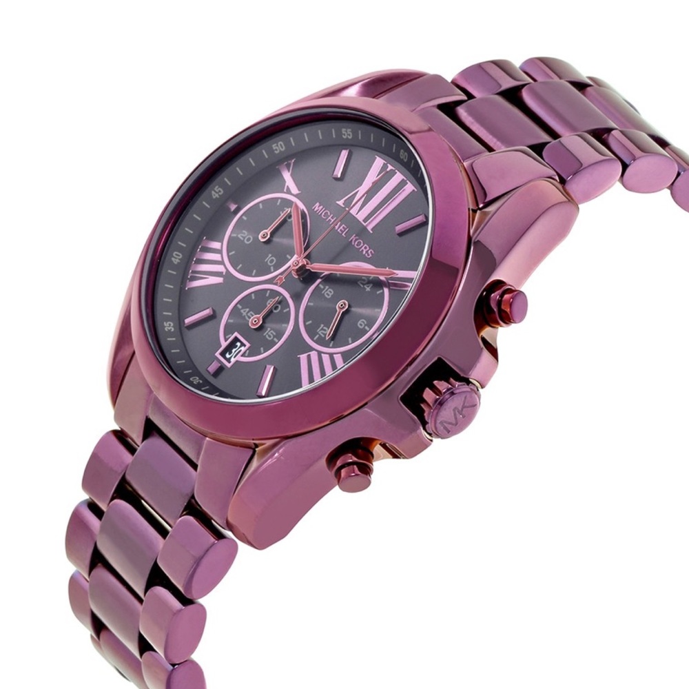Michael Kors purple and black bradshaw watch - Picture 4 of 8